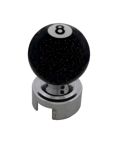 (CARD) GLITTER "8" POOL BALL SHIFT KNOB FOR 13/15/18 SPEED SHIFTERS