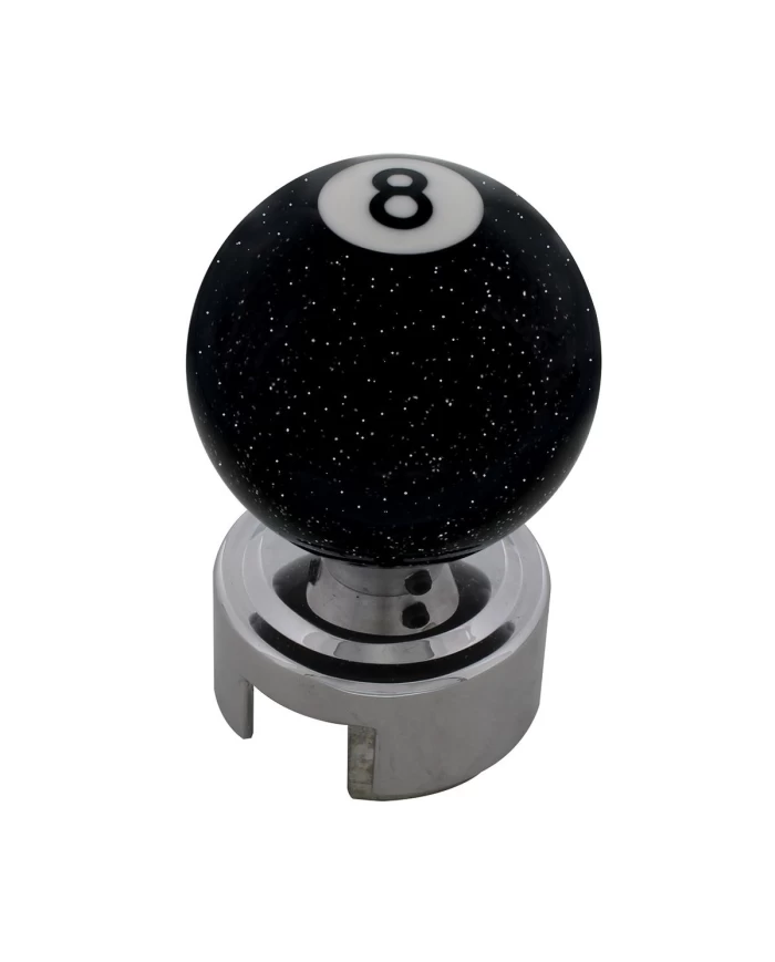 (CARD) GLITTER "8" POOL BALL SHIFT KNOB FOR 13/15/18 SPEED SHIFTERS