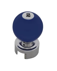 (CARD) BLUE "2" POOL BALL SHIFT KNOB FOR 13/15/18 SPEED SHIFTERS