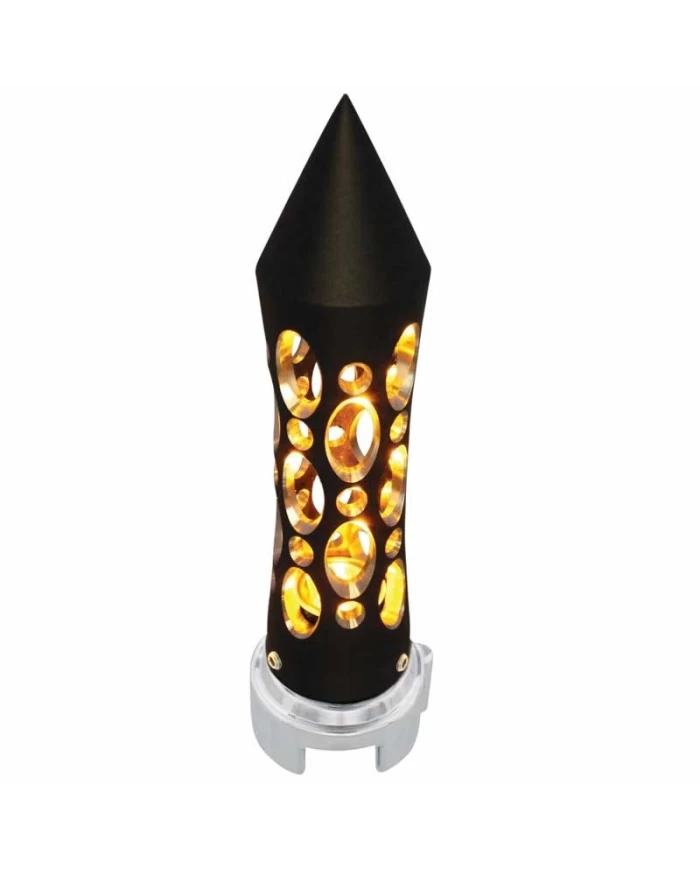 (CARD) BLACK "DAYTONA" 13/15/18 SPEED SHIFT KNOB W/HIGH POWER LED - AMBER (CARD) BLACK "DAYTONA" 13/15/18 SPEED SHIFT KNOB W/HIGH POWER LED - AMBER