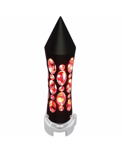 (CARD) BLACK "DAYTONA" 13/15/18 SPEED SHIFT KNOB W/HIGH POWER LED - RED