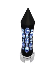 (CARD) BLACK "DAYTONA" 13/15/18 SPEED SHIFT KNOB W/HIGH POWER LED - BLUE