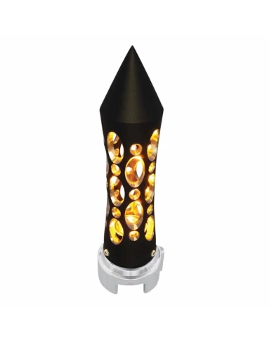 (CARD) BLACK "DAYTONA" 9 SPEED SHIFT KNOB W/HIGH POWER LED - AMBER (CARD) BLACK "DAYTONA" 9 SPEED SHIFT KNOB W/HIGH POWER LED - AMBER