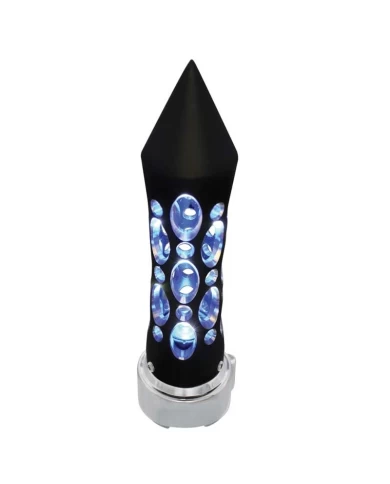 (CARD) BLACK "DAYTONA" 9 SPEED SHIFT KNOB W/HIGH POWER LED - BLUE (CARD) BLACK "DAYTONA" 9 SPEED SHIFT KNOB W/HIGH POWER LED - BLUE
