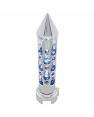 (CARD) CHROME "BROOKLYN" 9 SPEED SHIFT KNOB W/HIGH POWER LED - BLUE