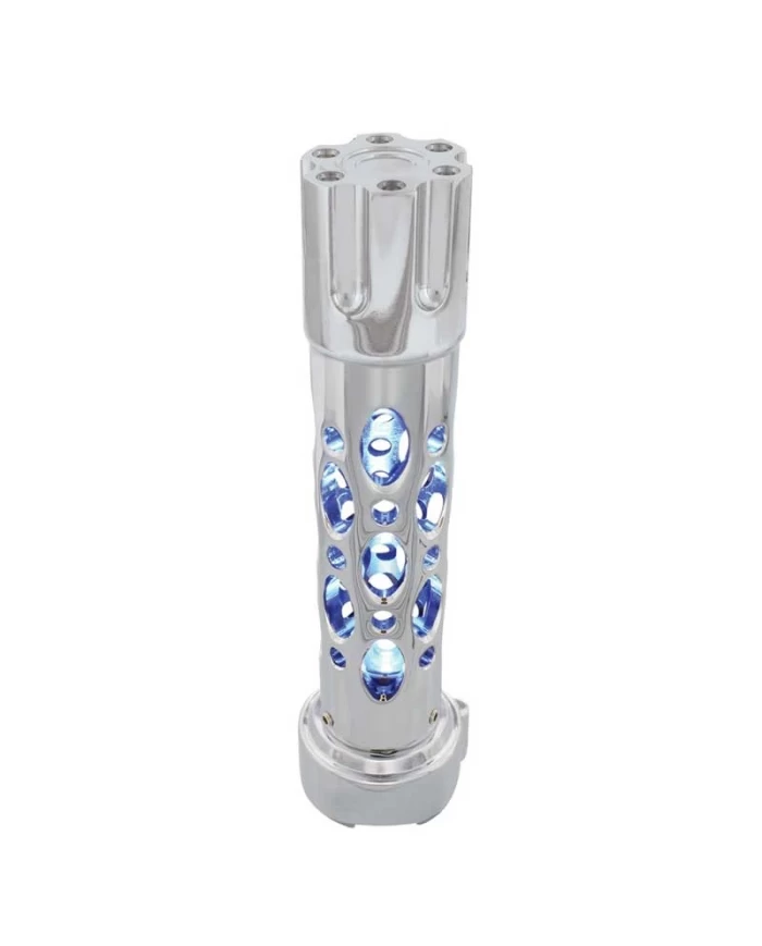 (CARD) CHROME "AUSTIN" 9 SPEED SHIFT KNOB W/HIGH POWER LED - BLUE (CARD) CHROME "AUSTIN" 9 SPEED SHIFT KNOB W/HIGH POWER LED - BLUE