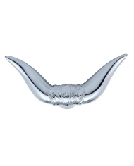 (BOX) CHROME HOOD ORNAMENT - BULL HORN (BOX) CHROME HOOD ORNAMENT - BULL HORN