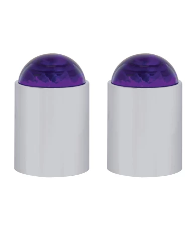 (2/CARD) CHROME TOP BASE W/ DOME LENS - PURPLE (2/CARD) CHROME TOP BASE W/ DOME LENS - PURPLE