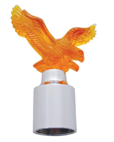 (2/CARD) CHROME TOP BASE W/ EAGLE - AMBER (2/CARD) CHROME TOP BASE W/ EAGLE - AMBER