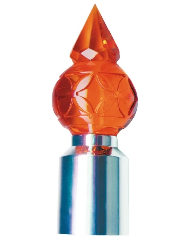 (2/CARD) CRYSTAL PYRAMID BALL GUIDE TOP - AMBER (2/CARD) CRYSTAL PYRAMID BALL GUIDE TOP - AMBER