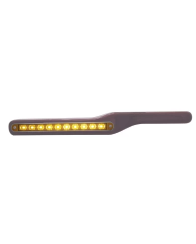(2/BOX) WOOD PETERBILT ARMREST W/ 10 AMBER LED 9" LIGHT - AMBER LENS (2/BOX) WOOD PETERBILT ARMREST W/ 10 AMBER LED 9" LIGHT - AMBER LENS