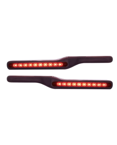 (2/BOX) WOOD PETERBILT ARMREST W/ 10 RED LED 9" LIGHT - AMBER LENS (2/BOX) WOOD PETERBILT ARMREST W/ 10 RED LED 9" LIGHT - AMBER LENS