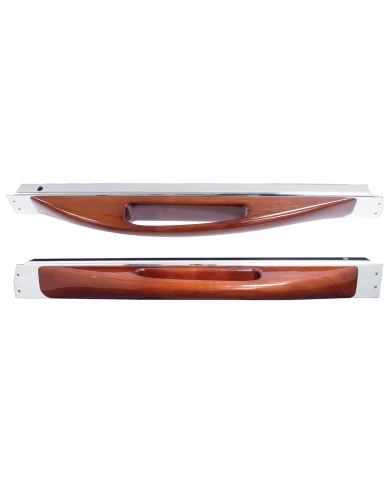 (2/BOX) HAND CRAFTED WOOD PETERBILT DOOR HANDLE W/ CHROME BASE (2/BOX) HAND CRAFTED WOOD PETERBILT DOOR HANDLE W/ CHROME BASE