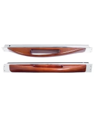 (2/BOX) HAND CRAFTED WOOD PETERBILT DOOR HANDLE W/ CHROME BASE (2/BOX) HAND CRAFTED WOOD PETERBILT DOOR HANDLE W/ CHROME BASE