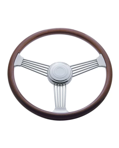 (BOX) 18" STAINLESS STEEL BANJO STEERING WHEEL W/CHROME HORN BUTTON - PB 1998-2005 / KW 2001-2002 (BOX) 18" STAINLESS STEEL BANJO STEERING WHEEL W/CHROME HORN BUTTON - PB 1998-2005 / KW 2001-2002
