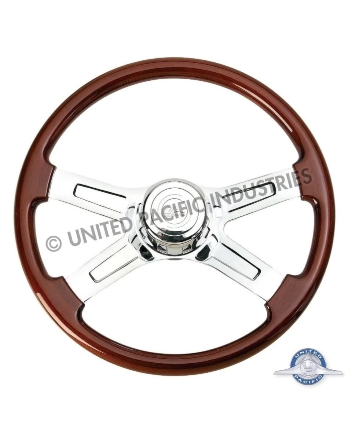 (BOX) 18" FOUR CHROME SPOKE STEERING WHEEL - PB 1998-2005 / KW 2001-2002