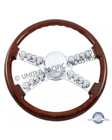 (BOX) 18" SKULL STEERING WHEEL - INTERNATIONAL