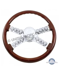 (BOX) 18" CHROME SKULL STEERING WHEEL - PB 1998-2005 / KW 2001-2002