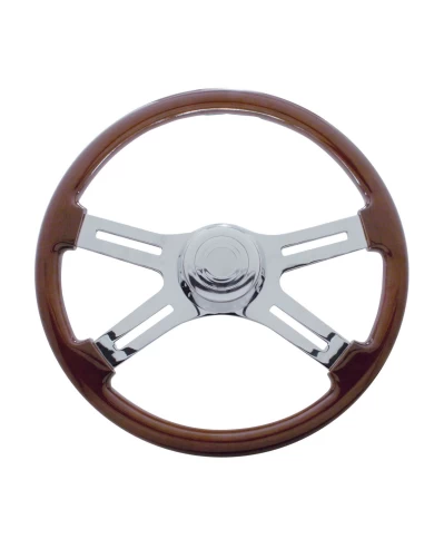 (BOX) COMPETITION 18" CR FOUR SPOKE STEERING WHEEL - FITS FREIGHTLINER 1989~JULY 2006