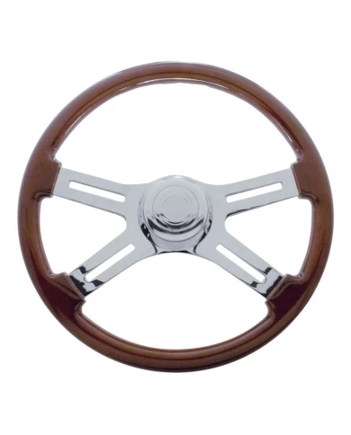 (BOX) 18" CHROME FOUR SPOKE STEERING WHEEL - PB 1998-2005 / KW 2001-2002