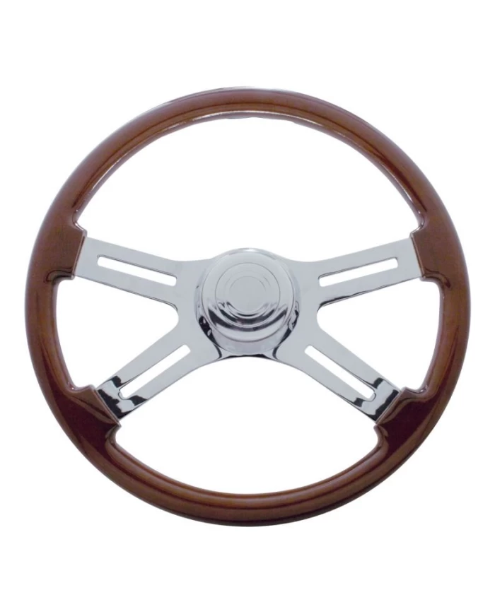 (BOX) 18" CHROME FOUR SPOKE STEERING WHEEL - PB 1998-2005 / KW 2001-2002
