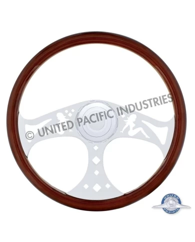 (BOX) 18" CHROME LADY STEERING WHEEL - PB 1998-2005 / KW 2001-2002