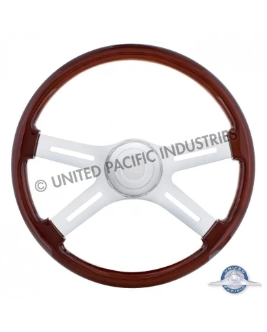 (BOX) INTERNATIONL 18" CHROME STEERING WHEEL