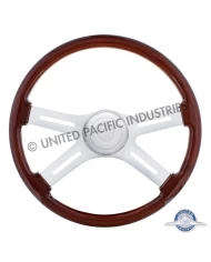 (BOX) INTERNATIONL 18" CHROME STEERING WHEEL (BOX) INTERNATIONL 18" CHROME STEERING WHEEL