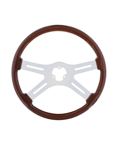 (CBOX) 18" CHROME STEERING WHEEL - 4 SPOKE