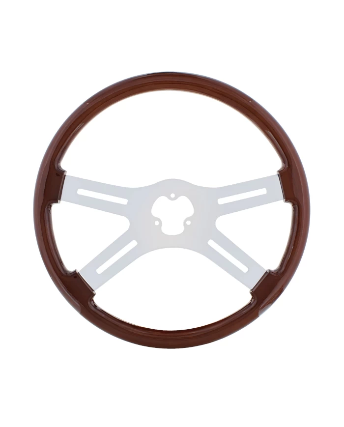 (CBOX) 18" CHROME STEERING WHEEL - 4 SPOKE (CBOX) 18" CHROME STEERING WHEEL - 4 SPOKE