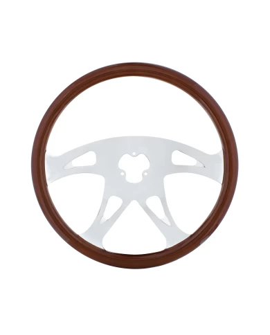 (BOX) 18" CHROME STEERING WHEEL - 4 SPOKE "BOSS" STEERING WHEEL