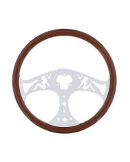 (BOX) 18" CHROME STEERING WHEEL - 3 SPOKE "LADY" (BOX) 18" CHROME STEERING WHEEL - 3 SPOKE "LADY"