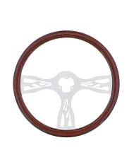 (BOX) 18" CHROME STEERING WHEEL - 3 SPOKE "FLAME" (BOX) 18" CHROME STEERING WHEEL - 3 SPOKE "FLAME"