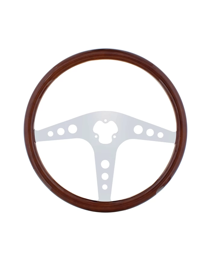 (BOX) 18" CHROME STEERING WHEEL - 3 SPOKE "GT" (BOX) 18" CHROME STEERING WHEEL - 3 SPOKE "GT"