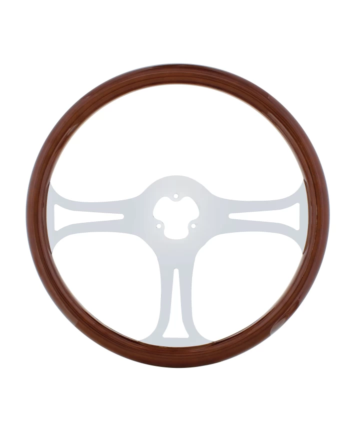 (BOX) 18" CHROME STEERING WHEEL - 3 SPOKE "BLADE" (BOX) 18" CHROME STEERING WHEEL - 3 SPOKE "BLADE"