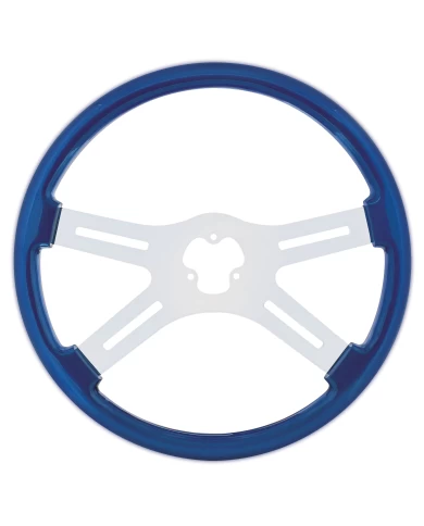(CBOX) 18" STEERING WHEEL - 4 SPOKE BLUE