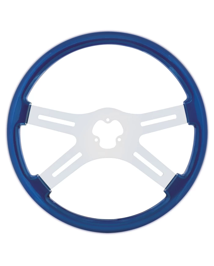 (CBOX) 18" STEERING WHEEL - 4 SPOKE BLUE (CBOX) 18" STEERING WHEEL - 4 SPOKE BLUE