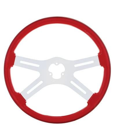 (CBOX) 18" STEERING WHEEL - 4 SPOKE RED