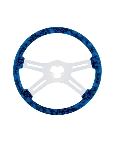 (CBOX) 18" SKULL STEERING WHEEL - BLUE