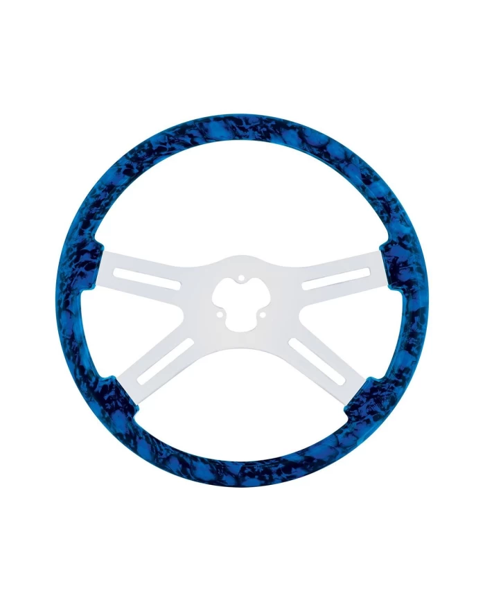 (CBOX) 18" SKULL STEERING WHEEL - BLUE (CBOX) 18" SKULL STEERING WHEEL - BLUE