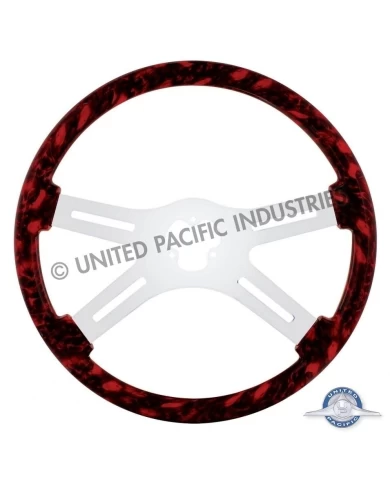 (CBOX) 18" SKULL STEERING WHEEL - RED