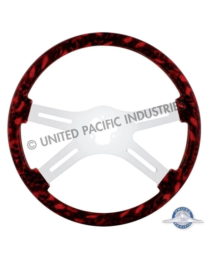 (CBOX) 18" SKULL STEERING WHEEL - RED (CBOX) 18" SKULL STEERING WHEEL - RED