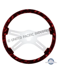 (CBOX) 18" SKULL STEERING WHEEL - RED