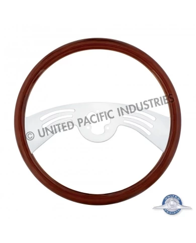 (CBOX) 18" CHROME STEERING WHEEL - 2 SPOKE