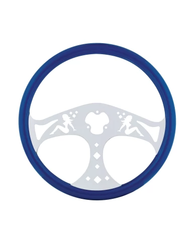 (CBOX) 18" STEERING WHEEL - LADY BLUE
