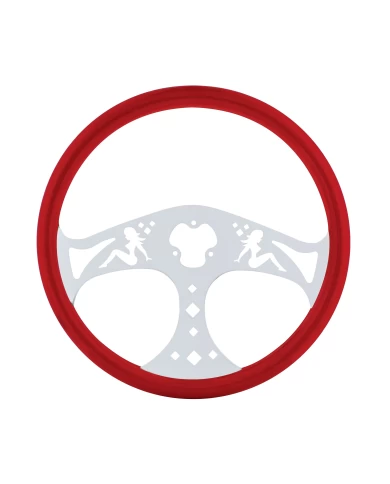 (CBOX) 18" STEERING WHEEL - LADY RED