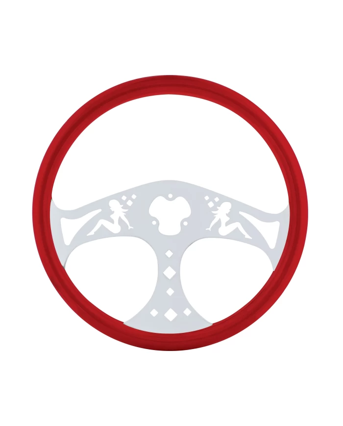 (CBOX) 18" STEERING WHEEL - LADY RED