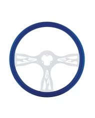 (CBOX) 18" STEERING WHEEL - FLAME BLUE