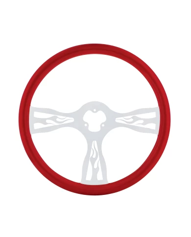 (CBOX) 18" STEERING WHEEL - FLAME RED (CBOX) 18" STEERING WHEEL - FLAME RED