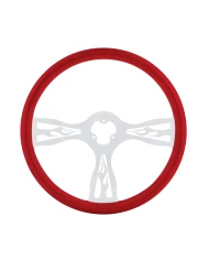(CBOX) 18" STEERING WHEEL - FLAME RED